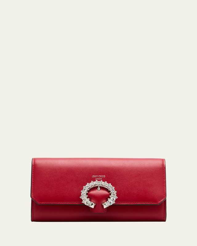 Buckle Flap Leather Wallet on Chain